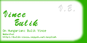 vince bulik business card